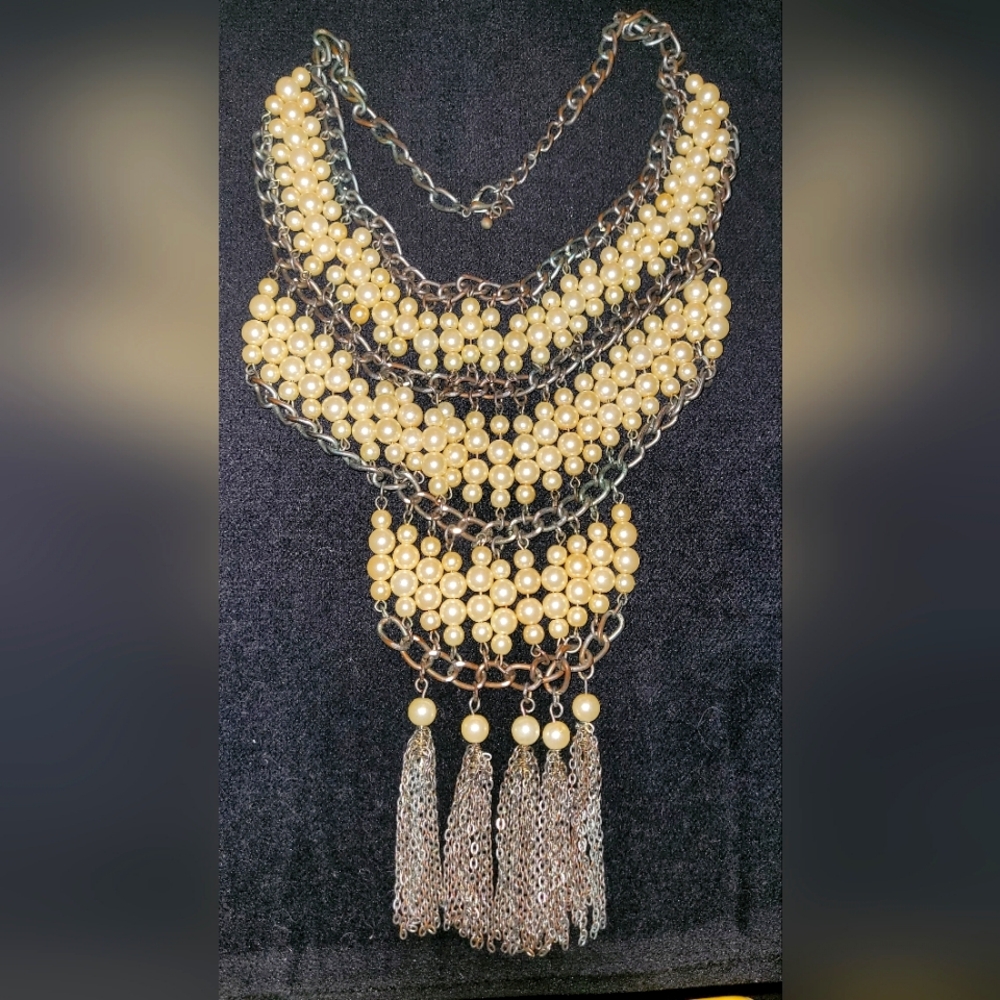 Gold & Pearl Statement Necklace
